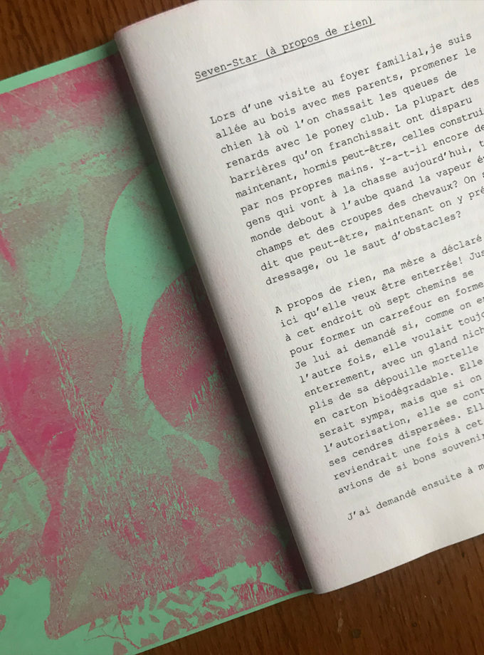 Lise Haller Baggesen - « Lettre à l’éditeur » et « A propos de Rien » (édition d'artiste)